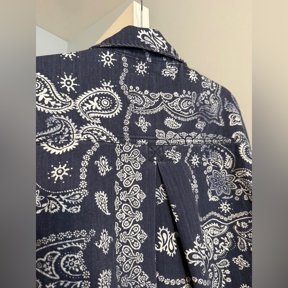 BRAND NEW Free People Opal Swing Printed Denim Jacket - Picture 9 of 12
